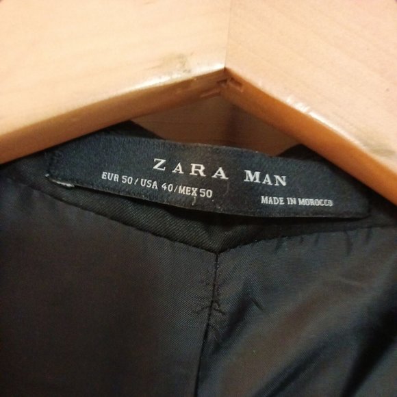 Men's Zara Black Single Button Lined Sport Jacket With Pockets Size 40 - Picture 5 of 9